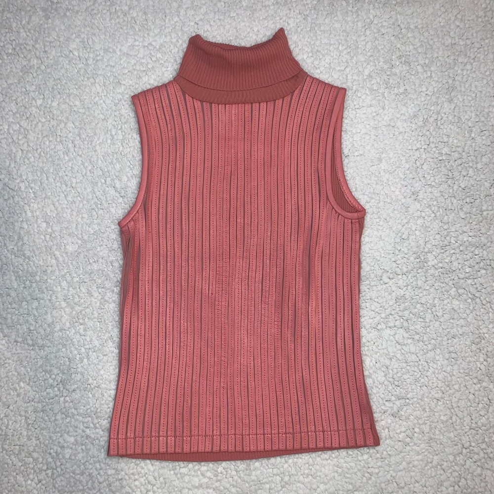 TURTLENECK SZ SMALL new with rubber leather detail